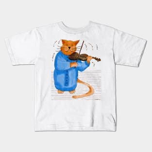 Cool Fiddle Cat Kids T-Shirt